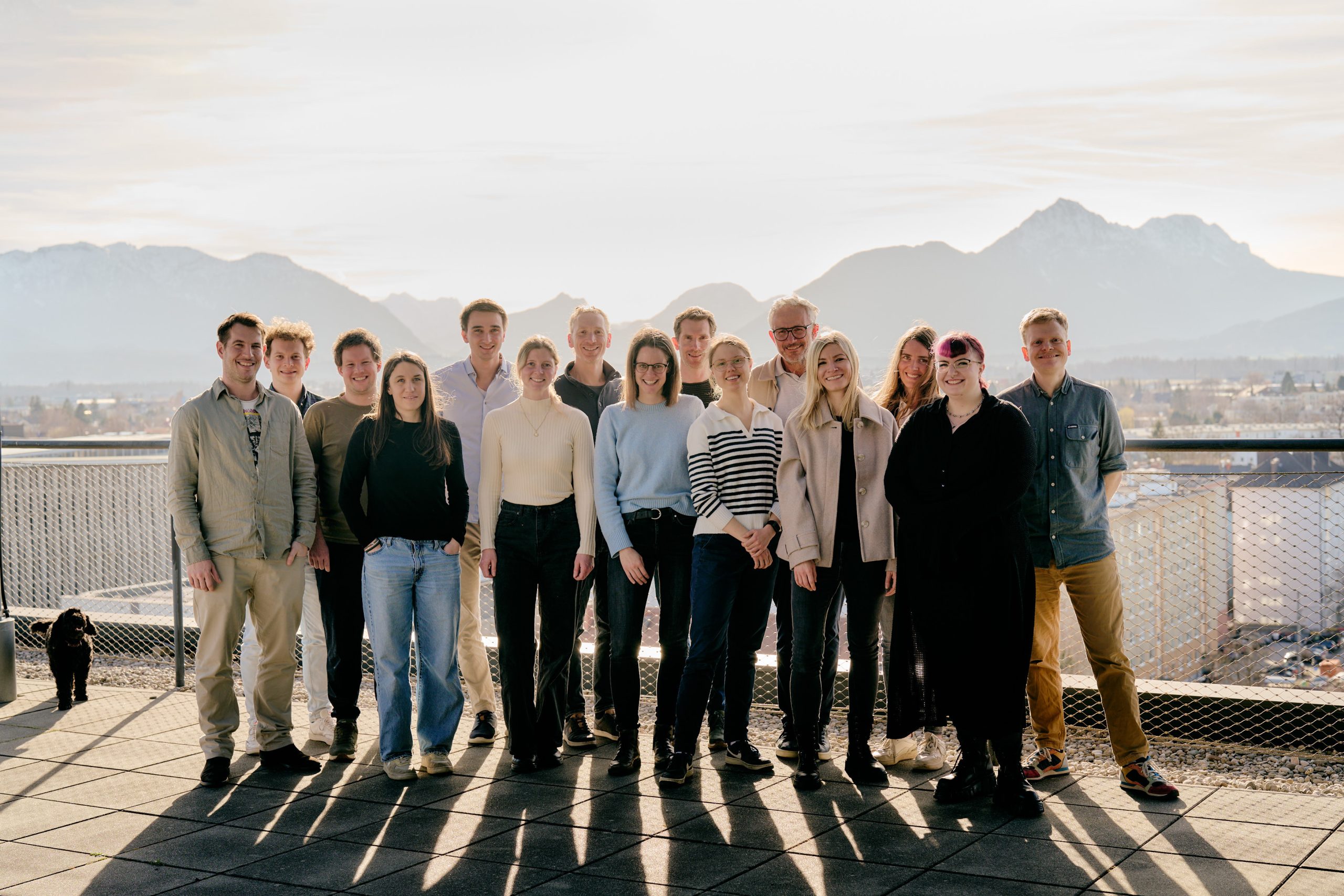 The team on the roof terrace