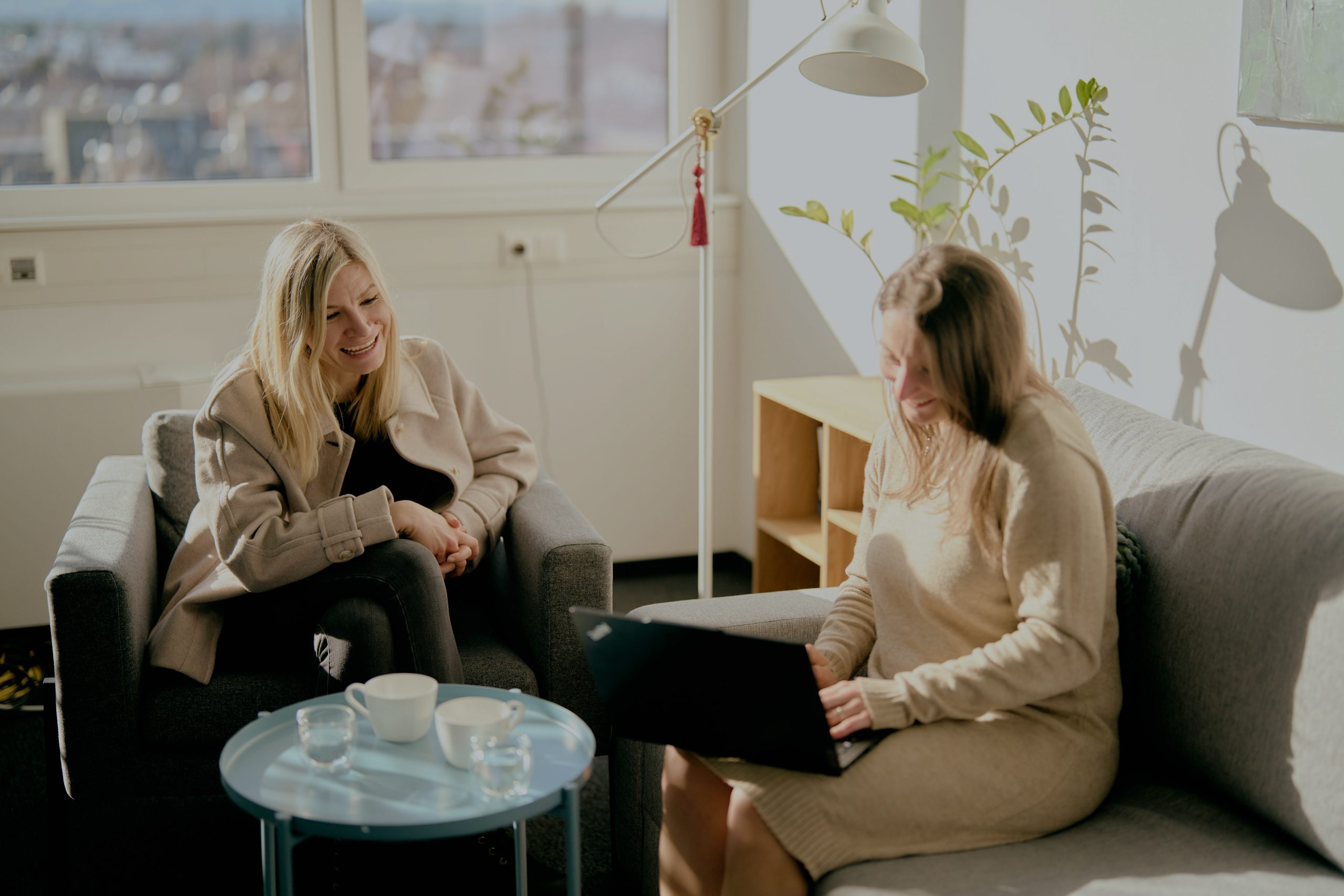 Two colleagues in a meeting