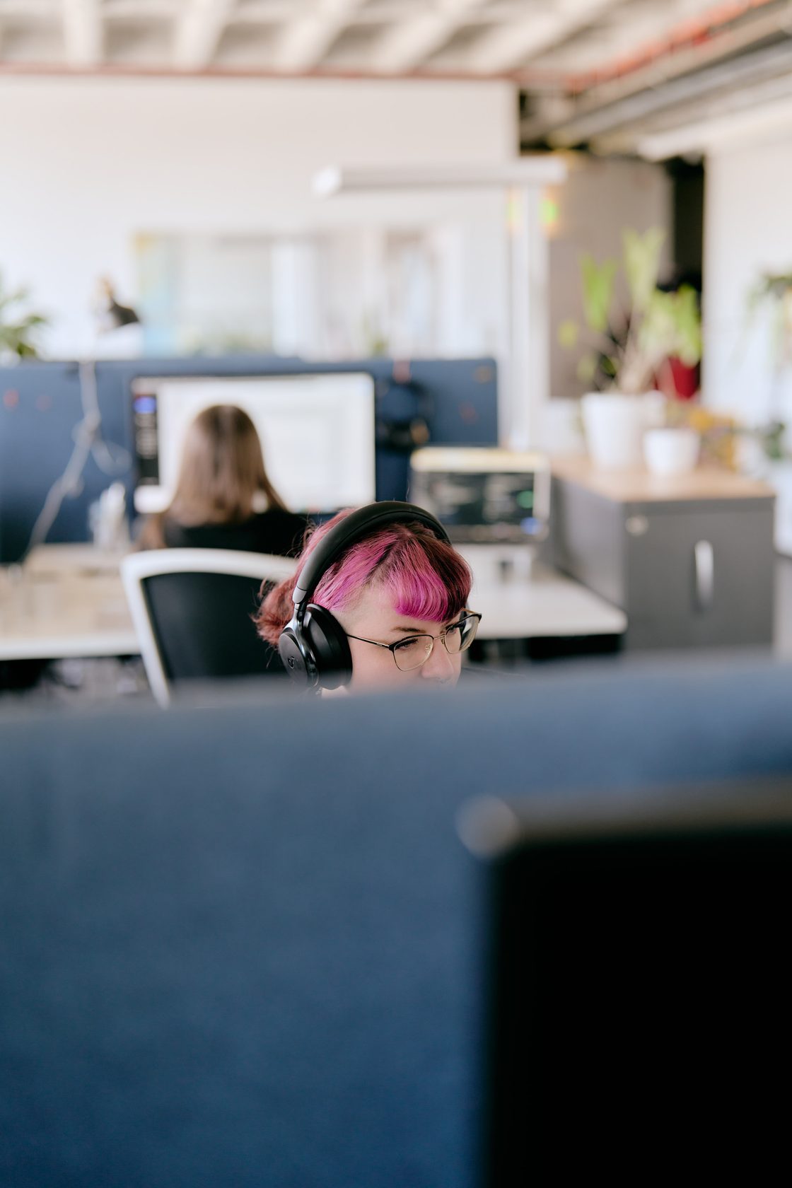 Employee working concentrated