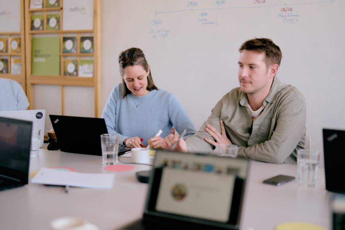 The team in a meeting